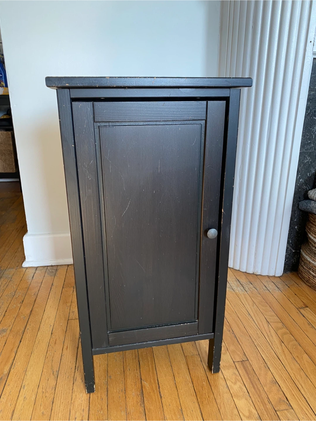 Black Storage Cabinet with Door