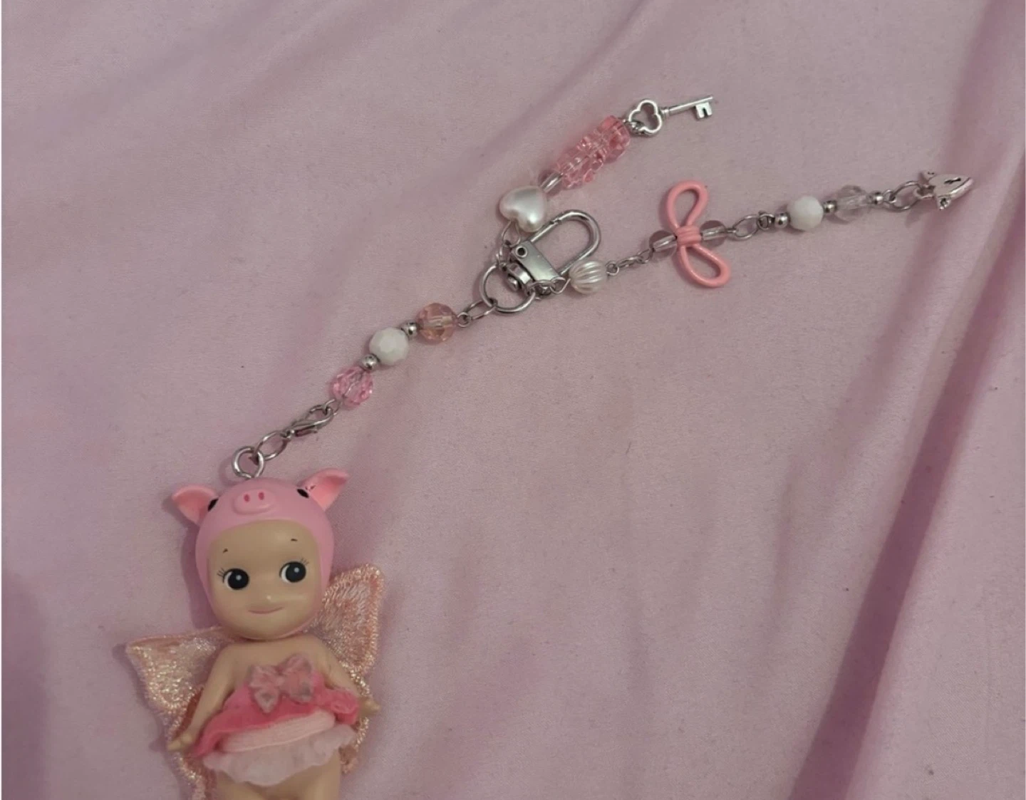 Sonny Angel Angel Pig Keychain - photo 2