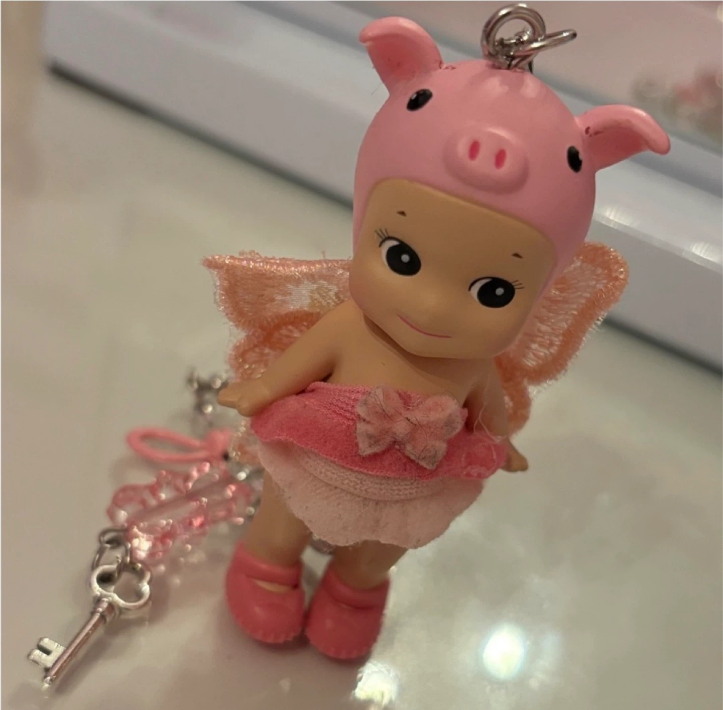 Sonny Angel Angel Pig Keychain - photo 3