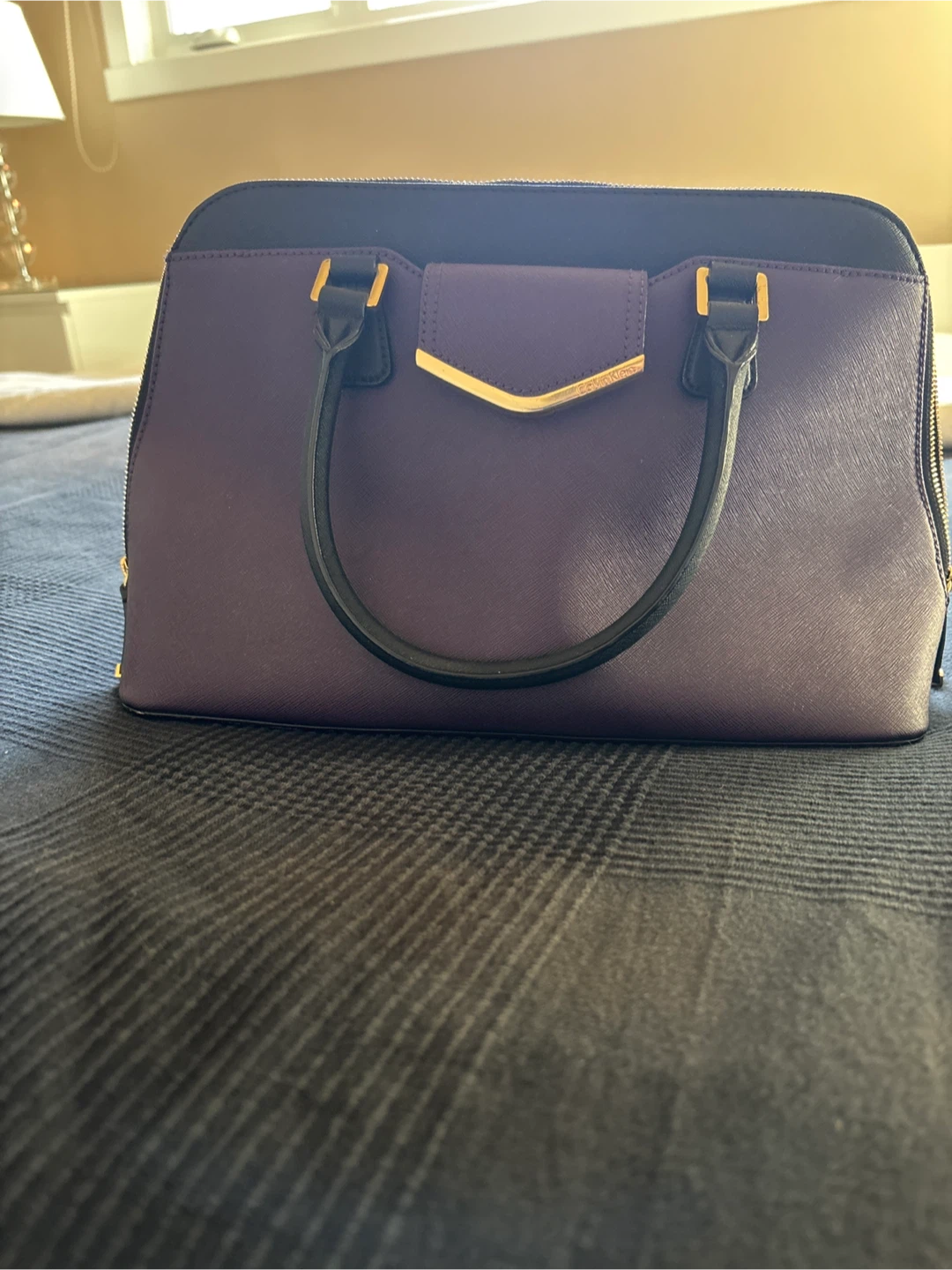 Calvin Klein Purple Satchel Handbag