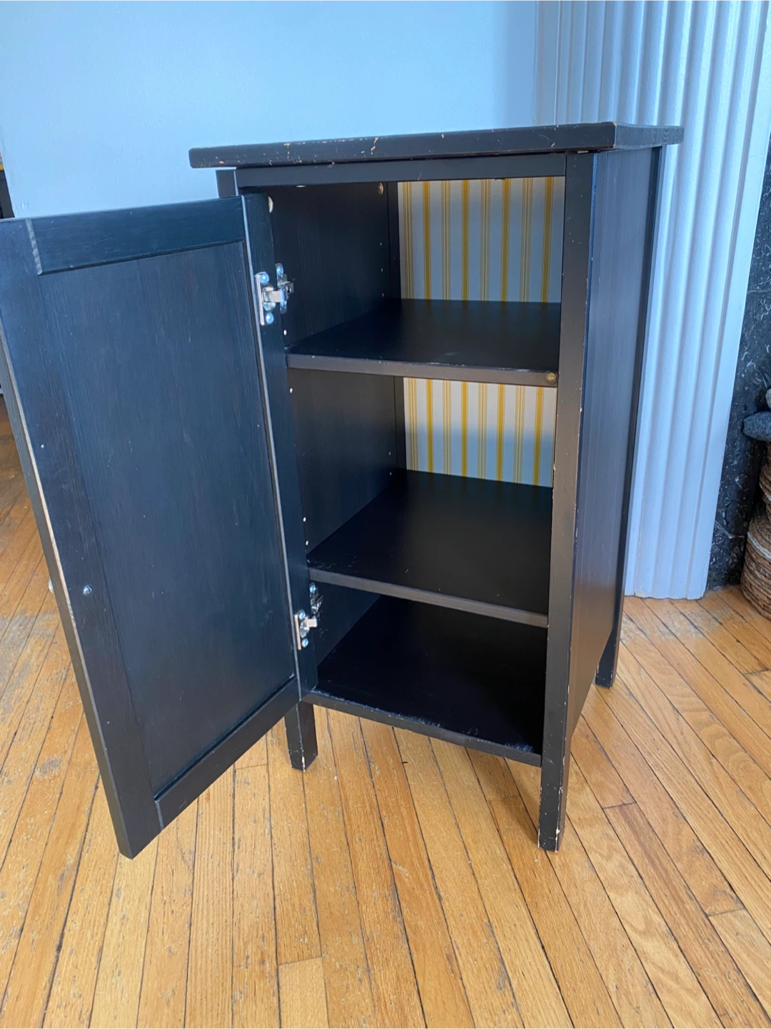 Black Storage Cabinet with Door - photo 2