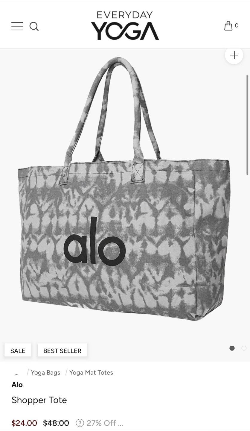 Alo Shopper Tote Bag - Gray Tie-Dye - photo 2