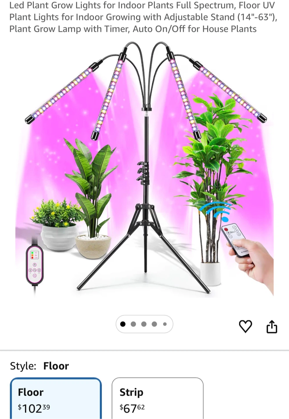 LED Plant Grow Lights for Indoor Growing with Adjustable Stand