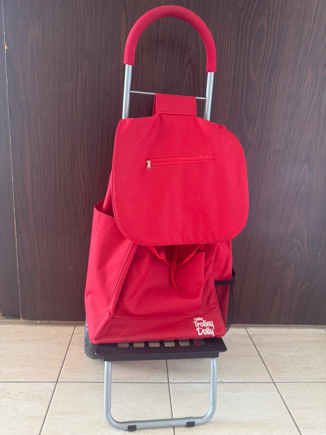 Red Trolley Dolly Shopping Cart