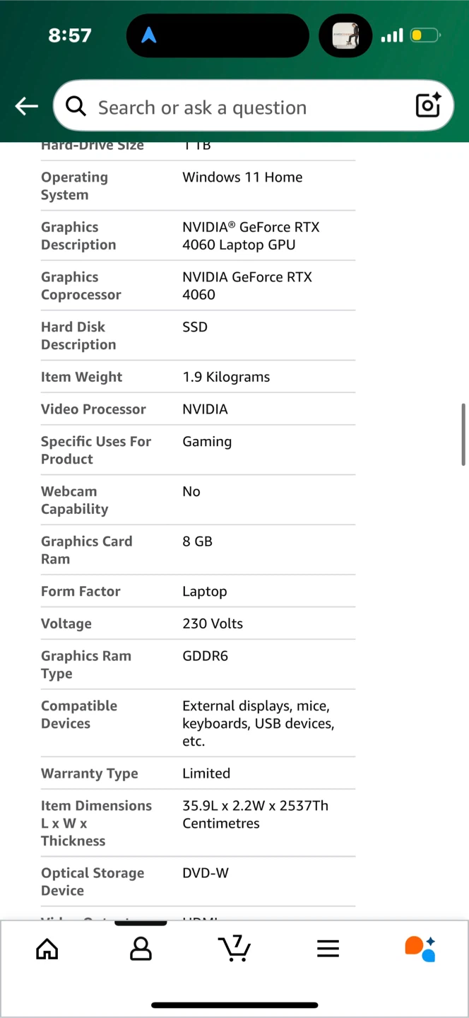 MSI Thin A15 B7VF-050CA Laptop RTX 4060 32GB 1TB SSD - photo 4