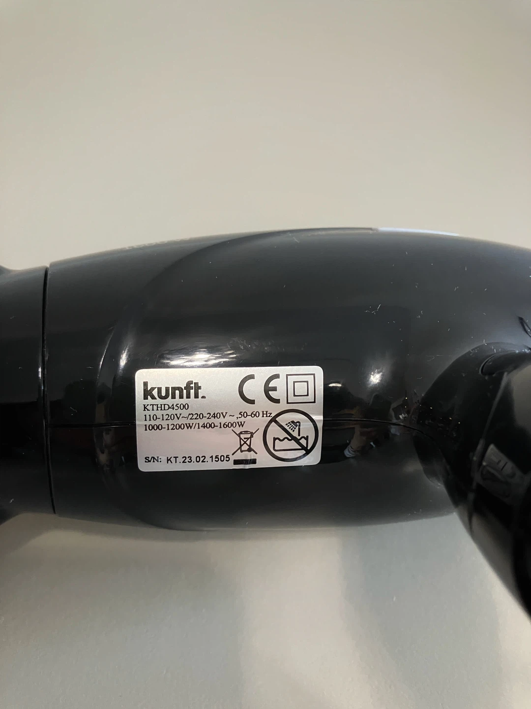 Kunft Dual Voltage Travel Hair Dryer - 1600W - photo 3
