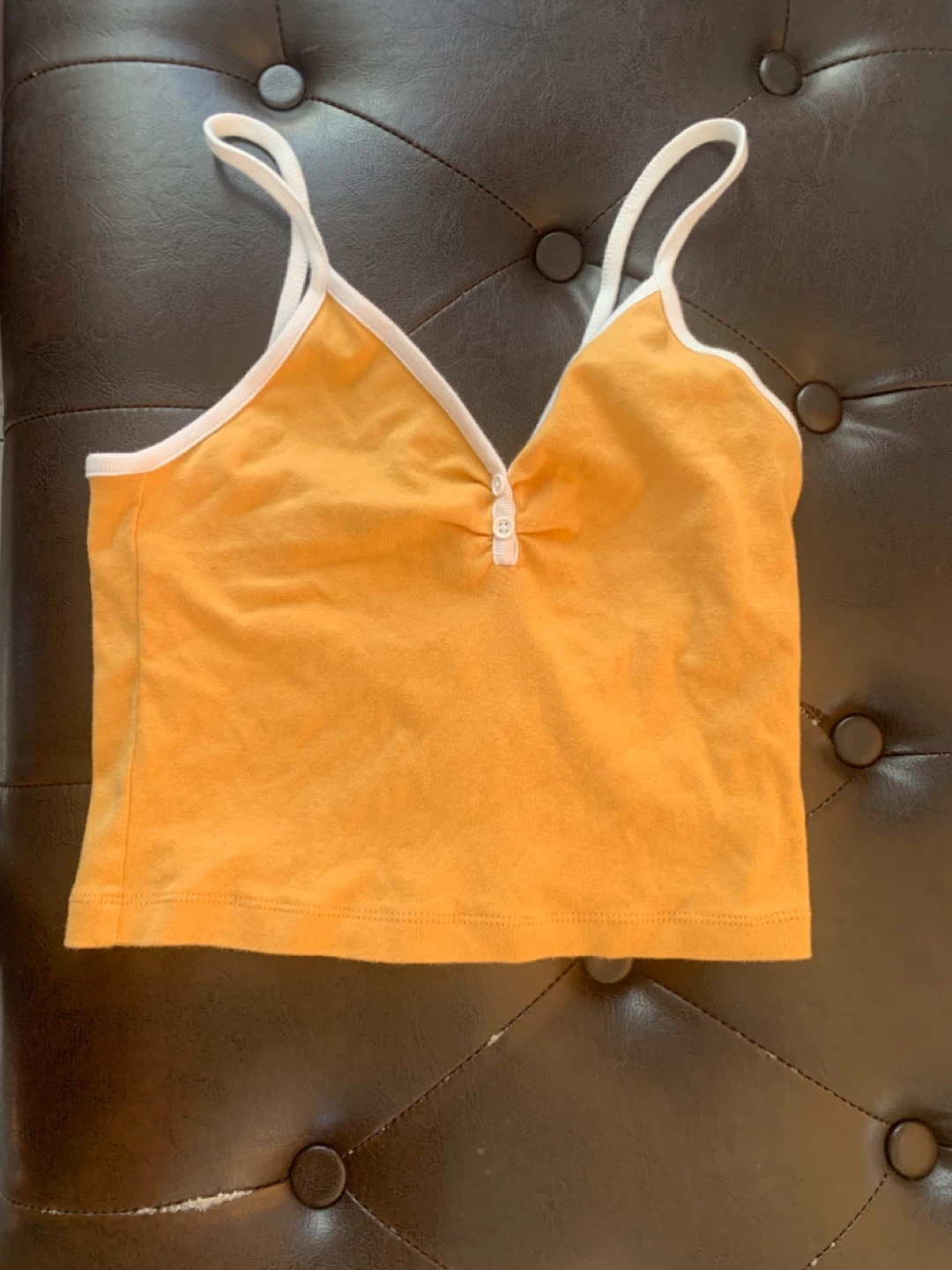 Forever 21 Yellow Cropped Camisole Top Size M