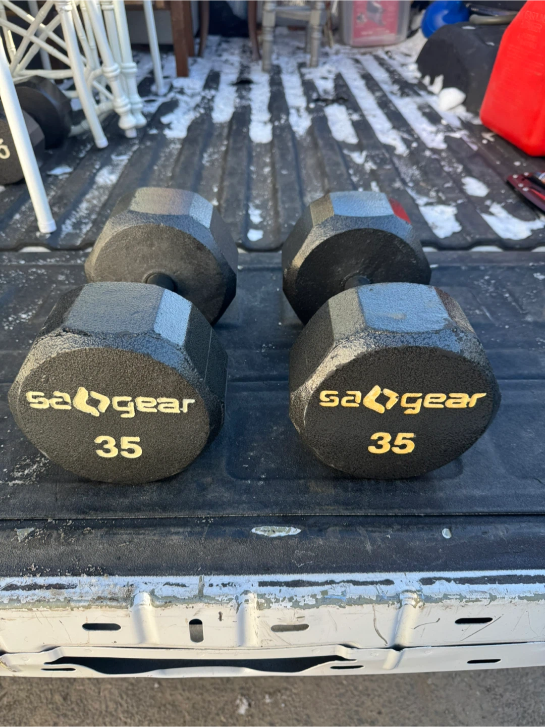 SA Gear 35 lb Hex Dumbbells (Set of 2)