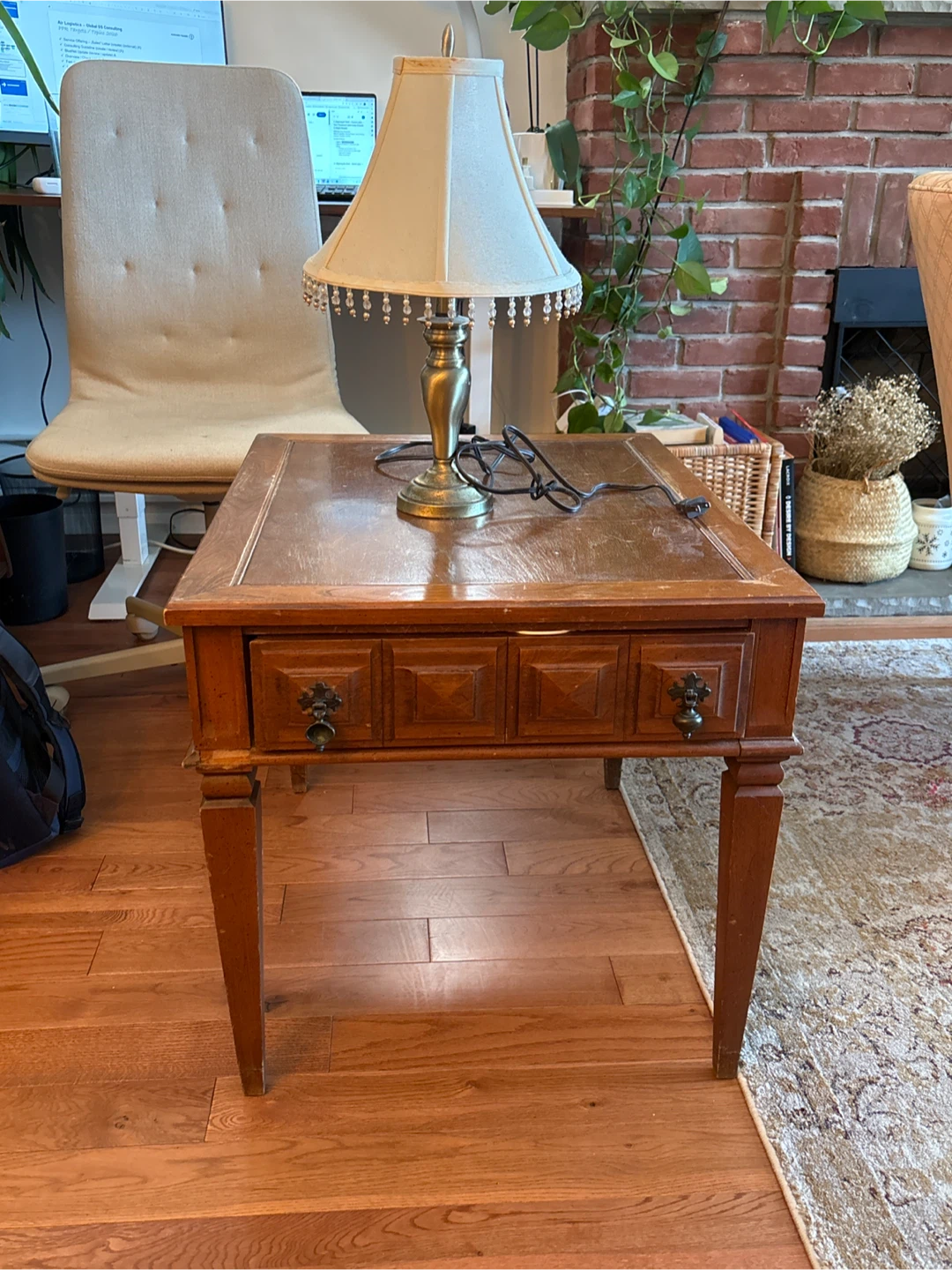 Wooden Side Table with Drawer