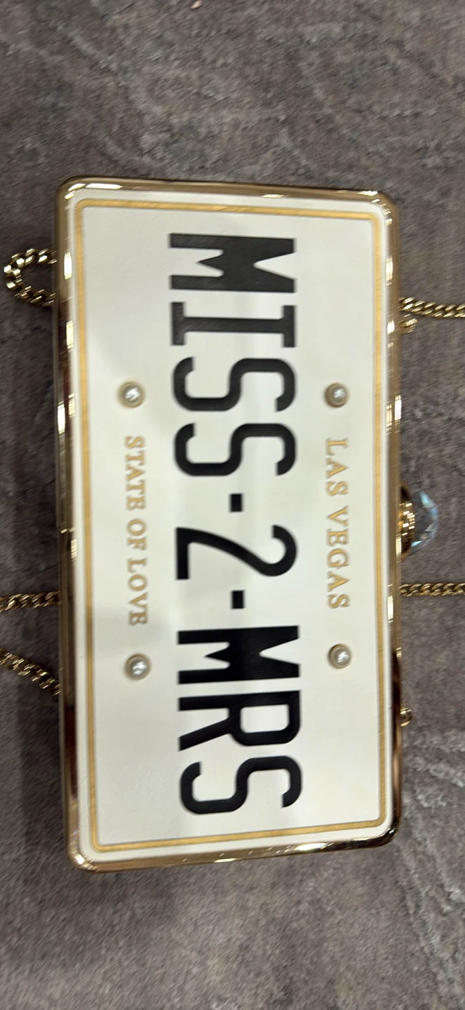 ALDO Clutch "Miss-2-Mrs" License Plate Evening Bag - photo 5