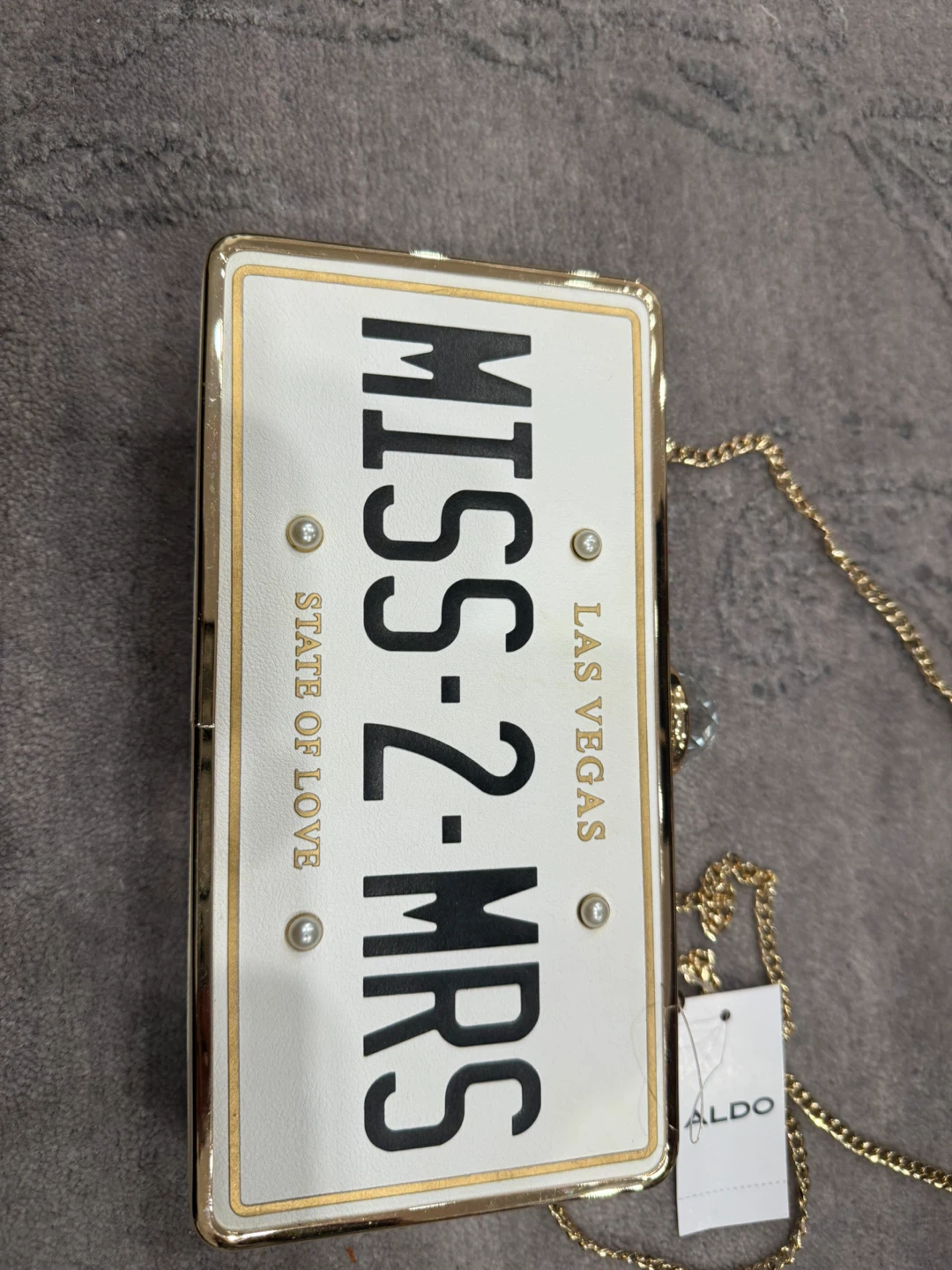 ALDO Clutch "Miss-2-Mrs" License Plate Evening Bag - photo 3