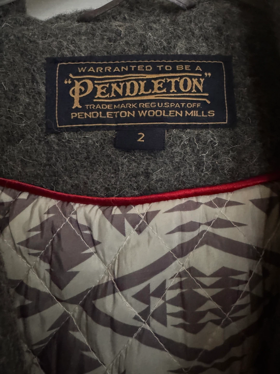 Pendleton Wool Coat with Fur Trim Hood - Size 2