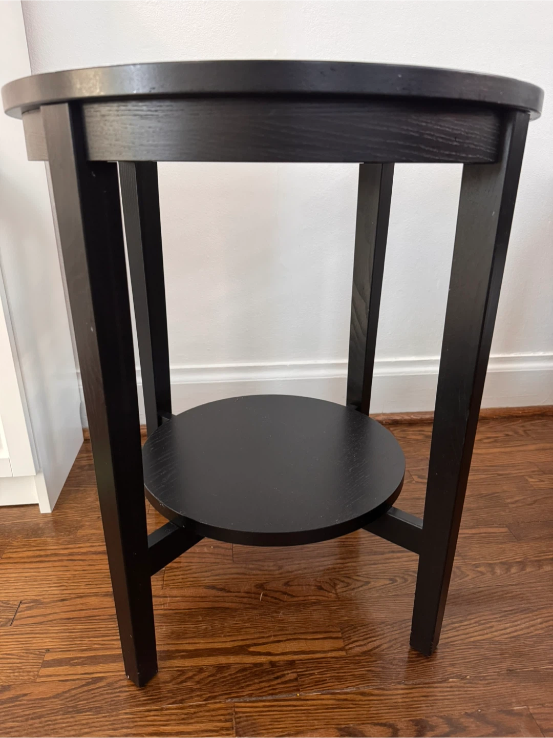 Ikea Malmsta Side Table (black/glass top)