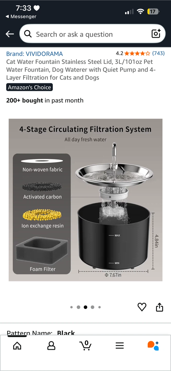 NEW Cat Water Fountain 3L - photo 3