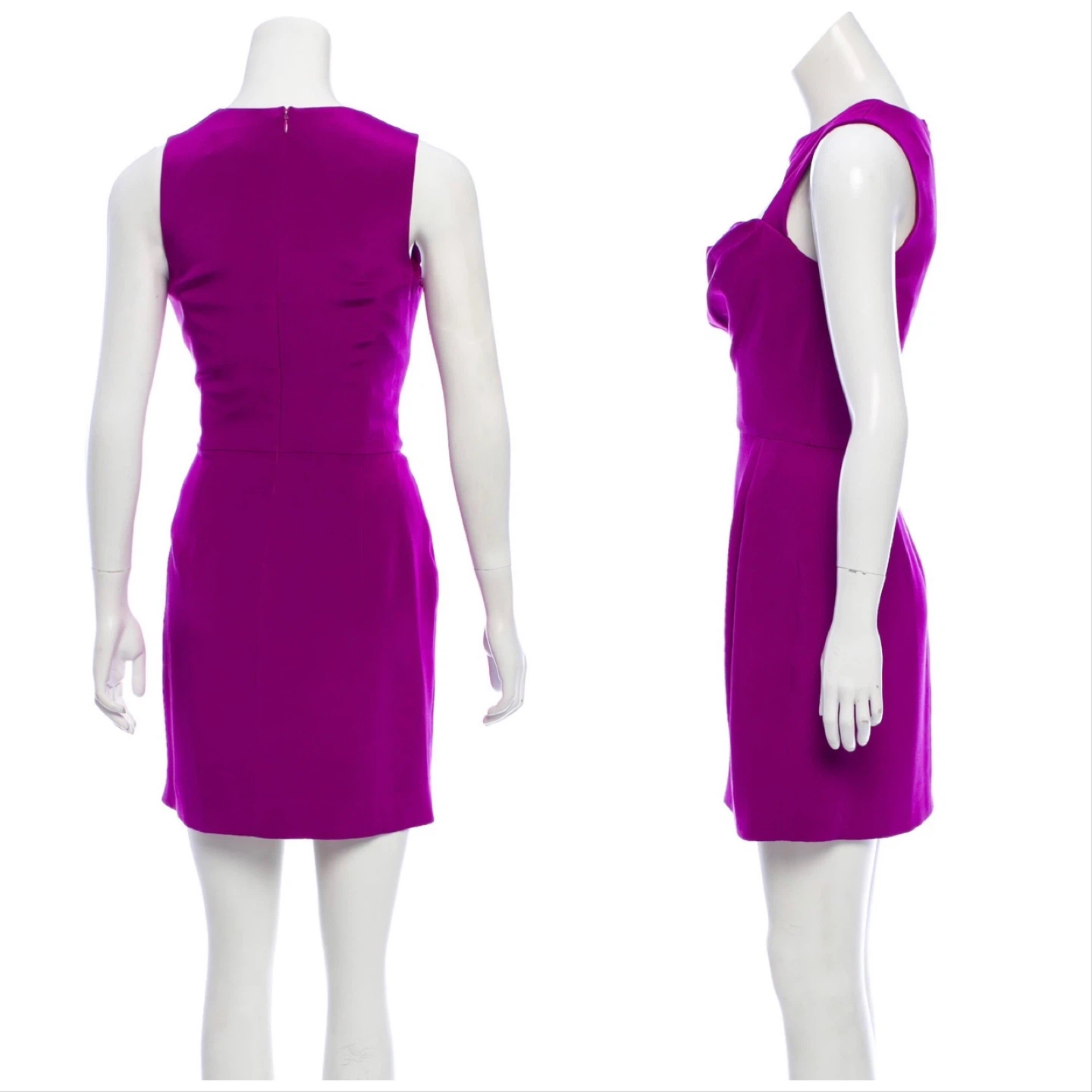 CUSHNIE ET OCHS Draped Silk Cutout Dress in Royal Purple - photo 2