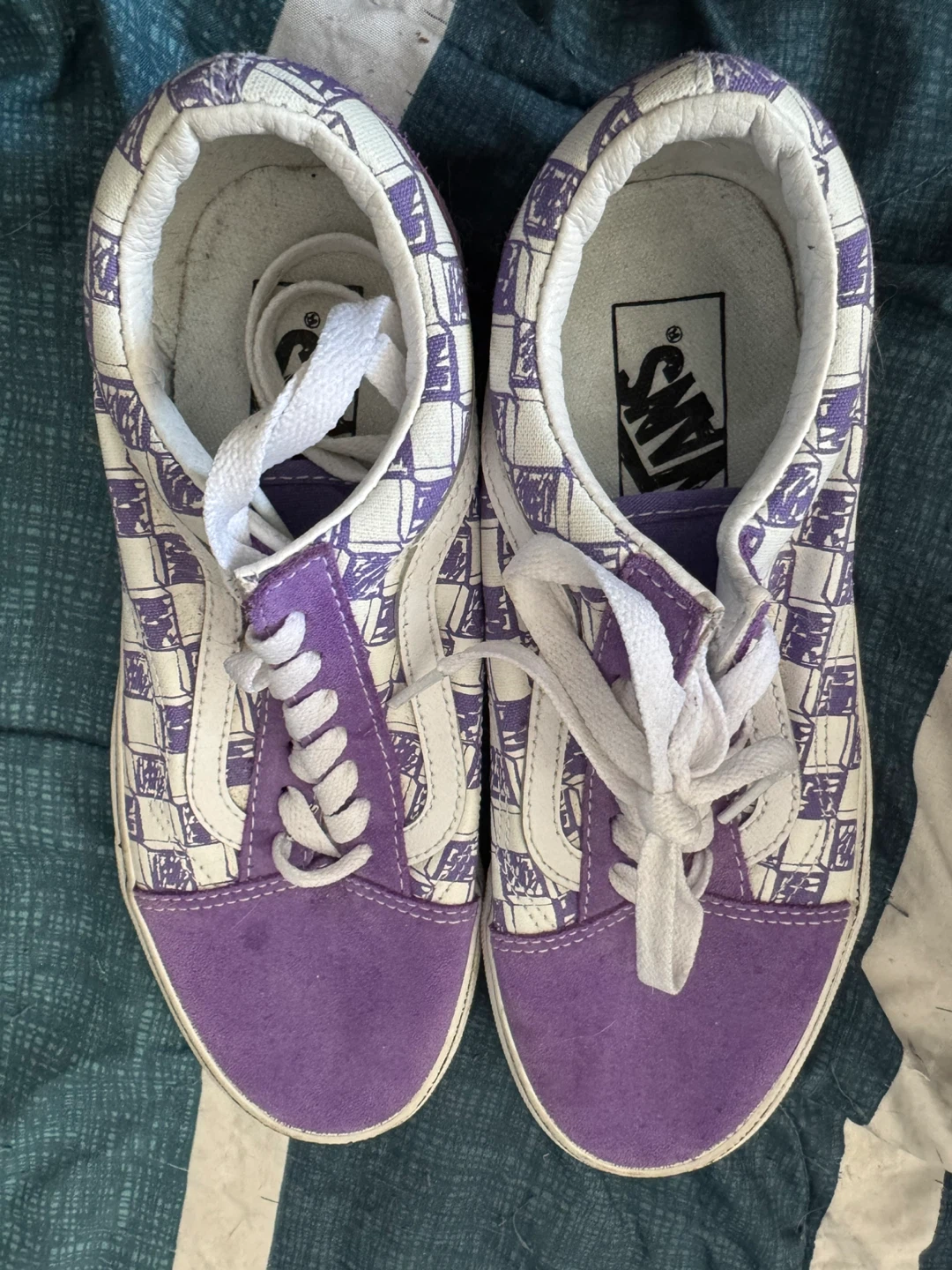 Vans Checkerboard Sneakers - Purple/White