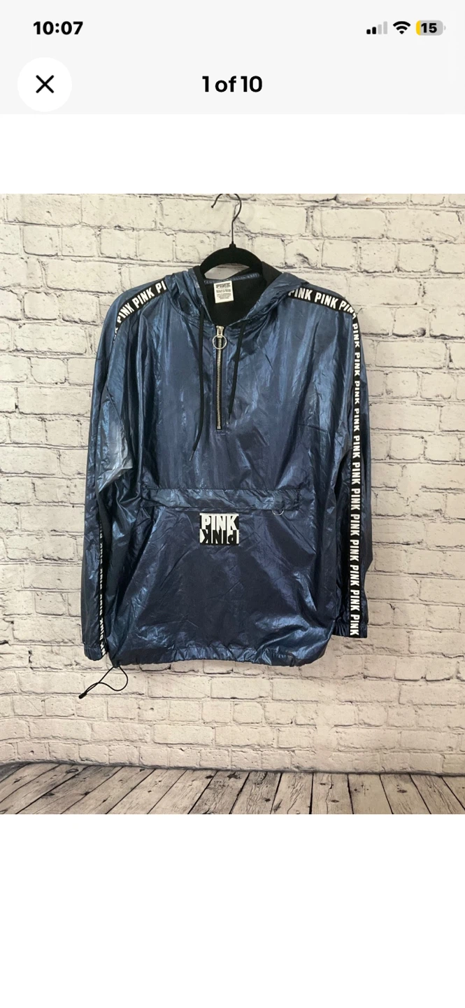 Pink by Victoria Secrets y2k xs hood windbreaker
