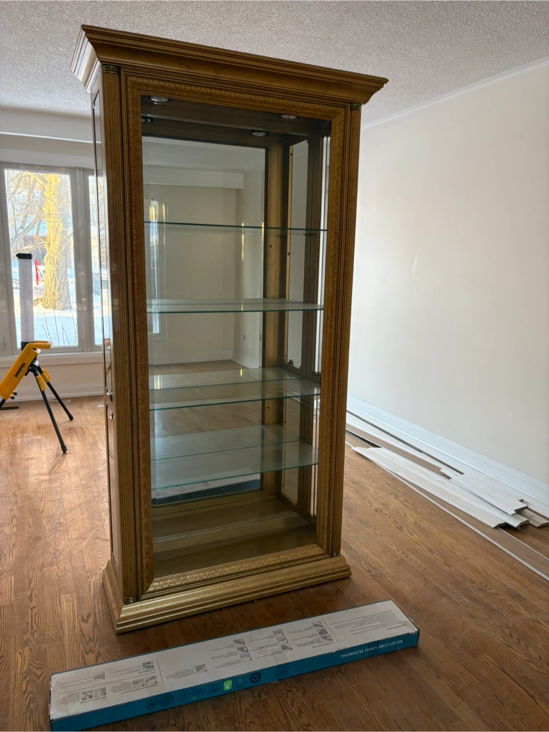 *Pulaski* Gold Curio Display Cabinet with Glass Shelves