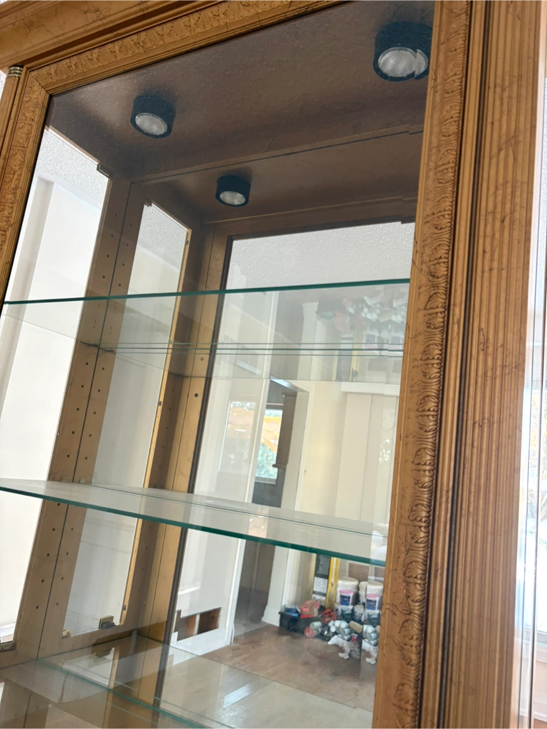 *Pulaski* Gold Curio Display Cabinet with Glass Shelves - photo 4