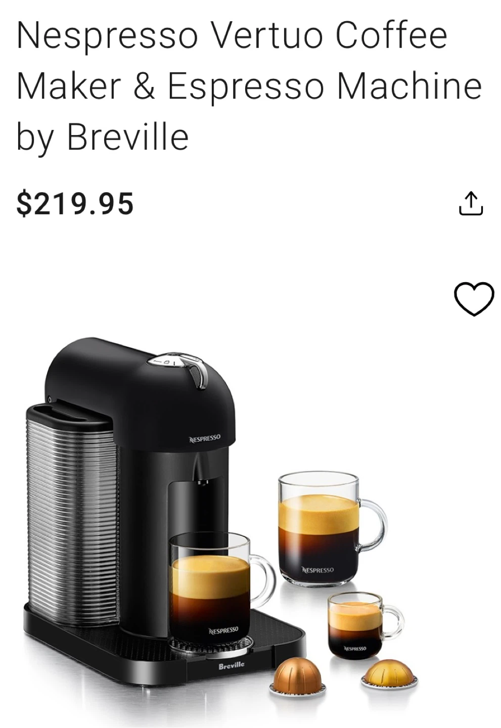 Nespresso Vertuo Coffee & Espresso Machine