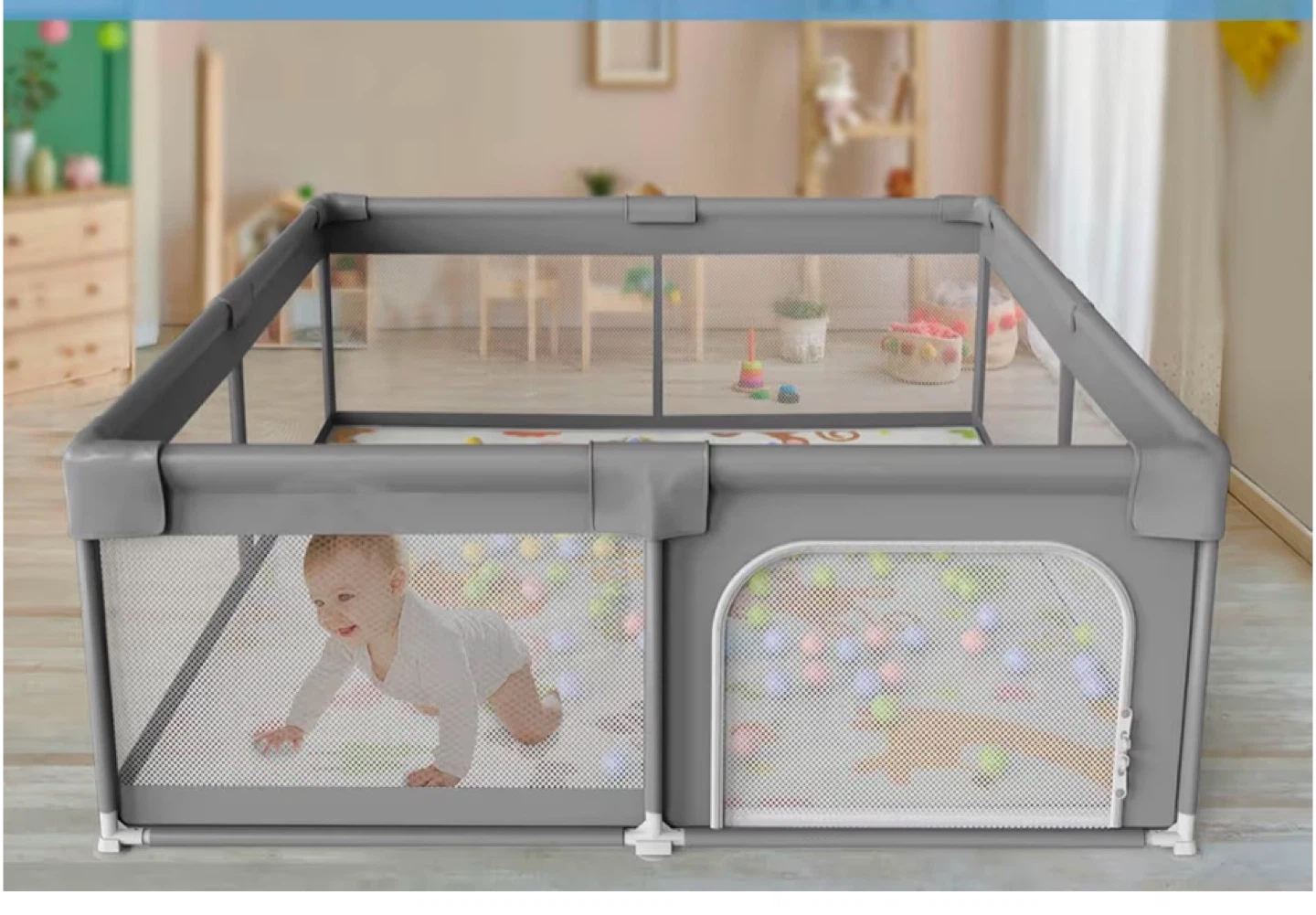 Grey Playpen 51”x 51” - photo 3