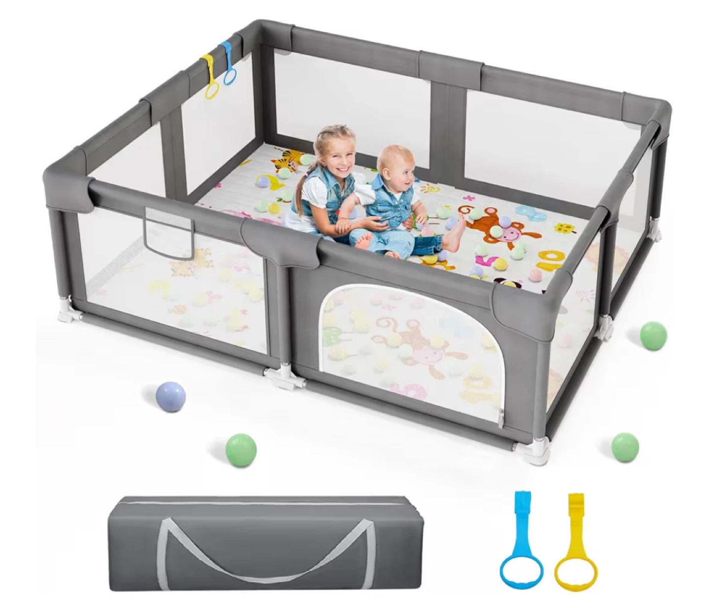 Grey Playpen 51”x 51”