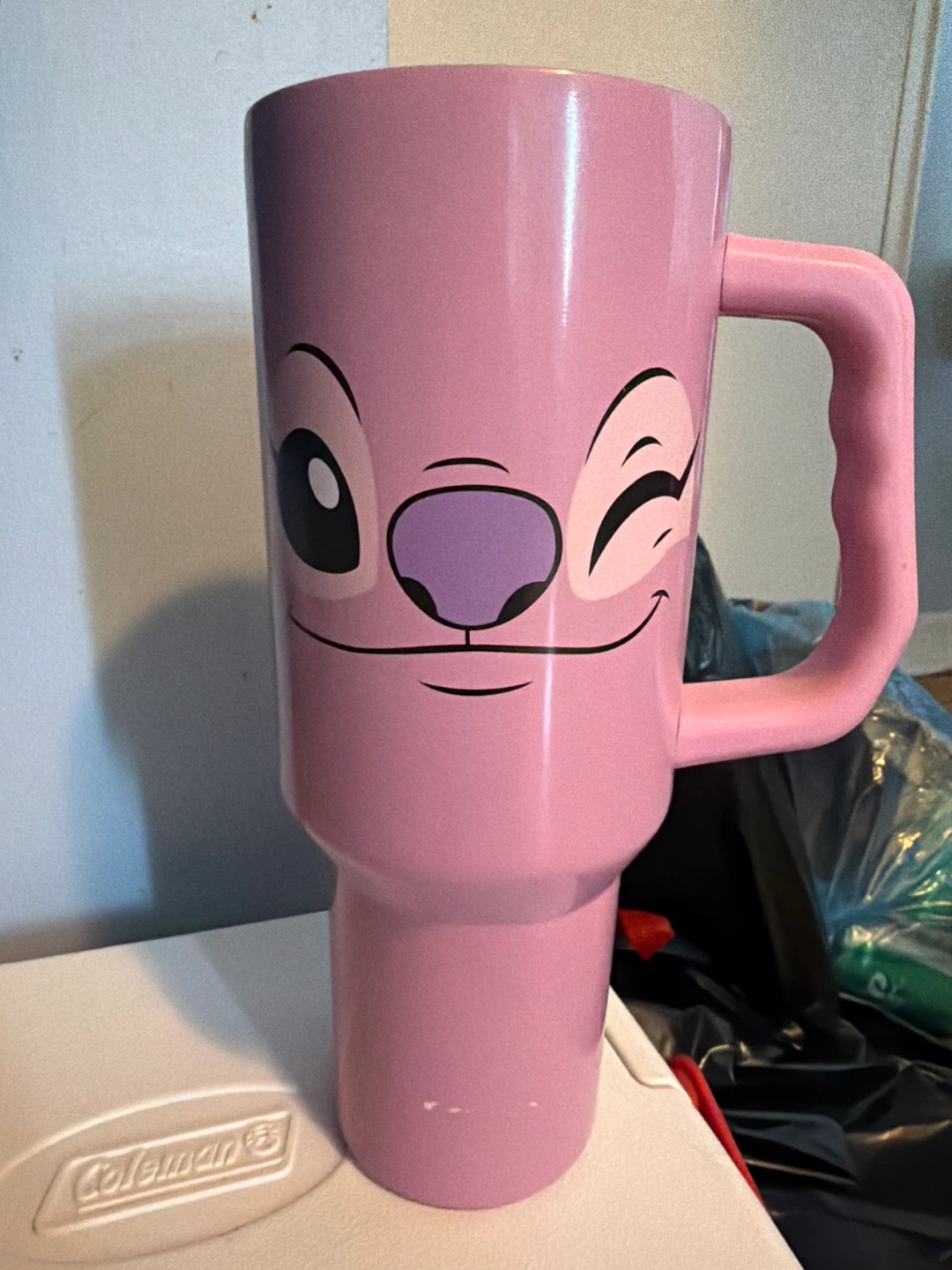 Pink Angel Stitch Tumbler Mug