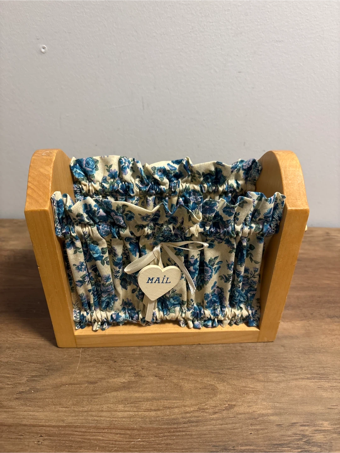 Fabric Lined Wooden Mail Sorter