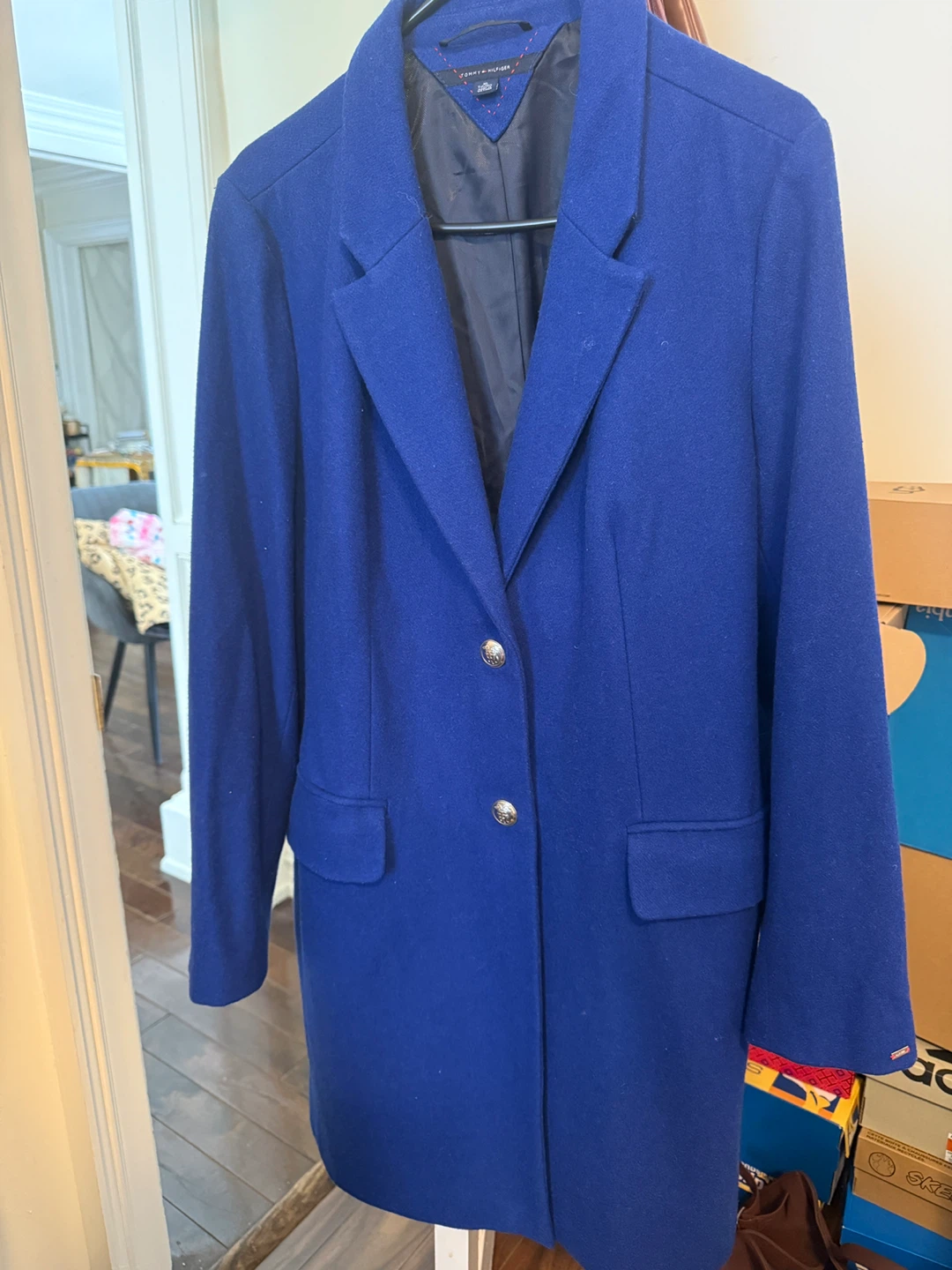 Tommy Hilfiger Blue Wool Coat