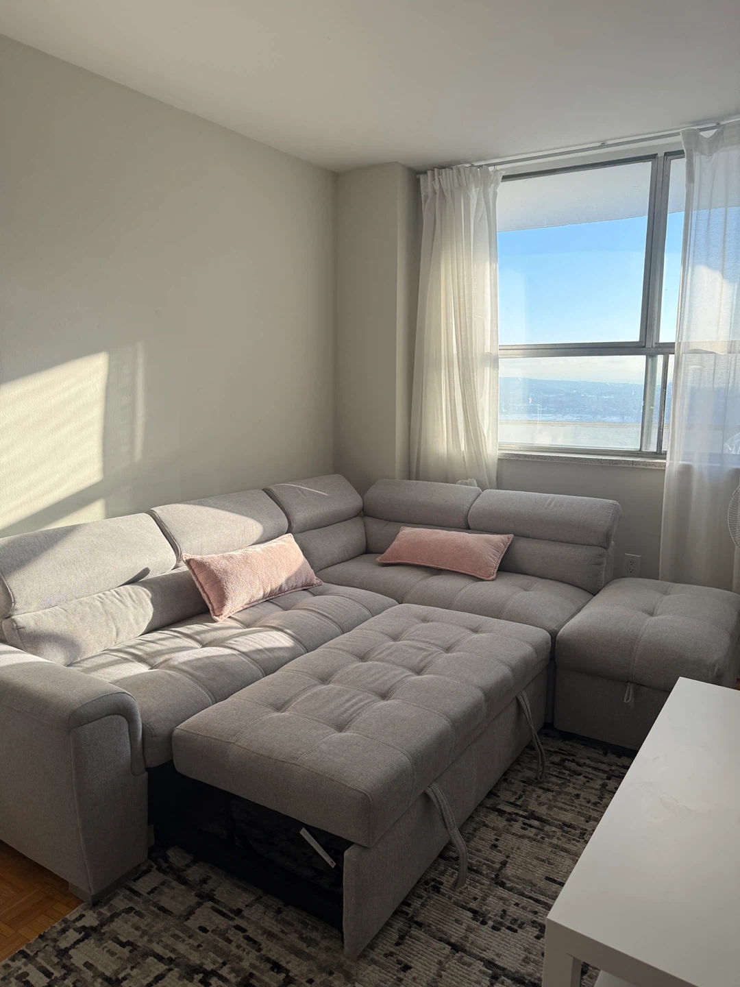 Grey Sectional Sofa with Storage and Pull-out Bed - photo 3