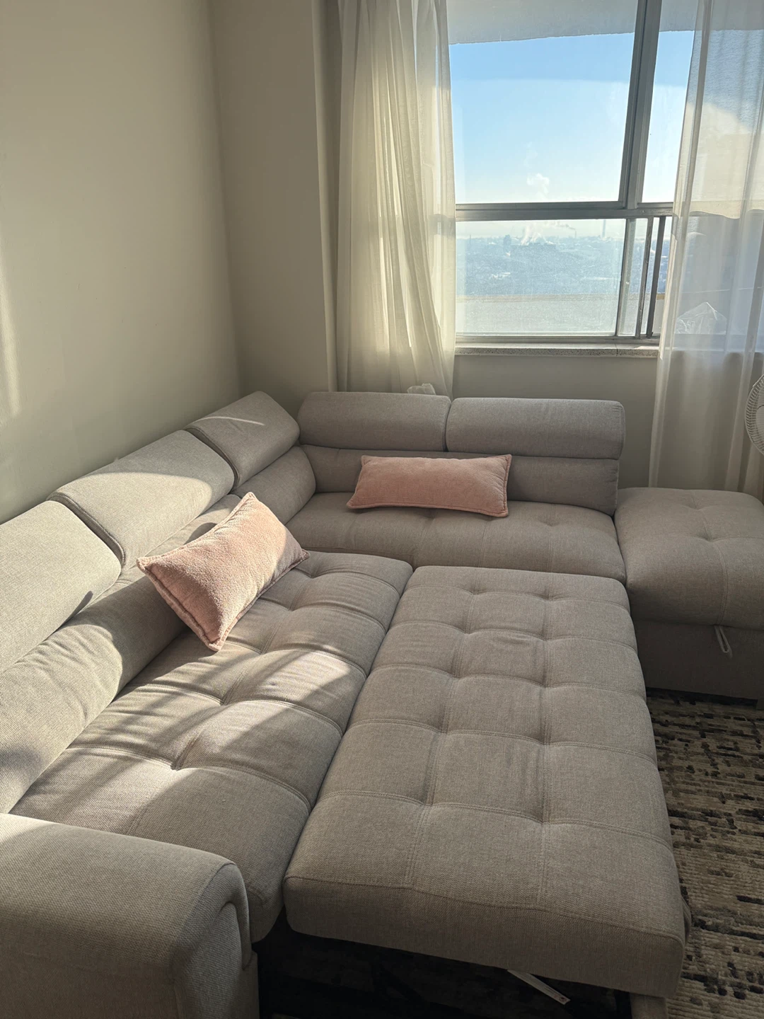 Grey Sectional Sofa with Storage and Pull-out Bed - photo 4