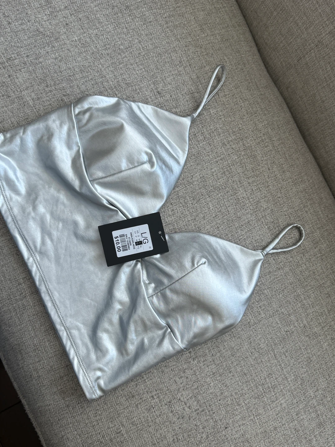 Forever 21 Silver Metallic Cami Top - Size L