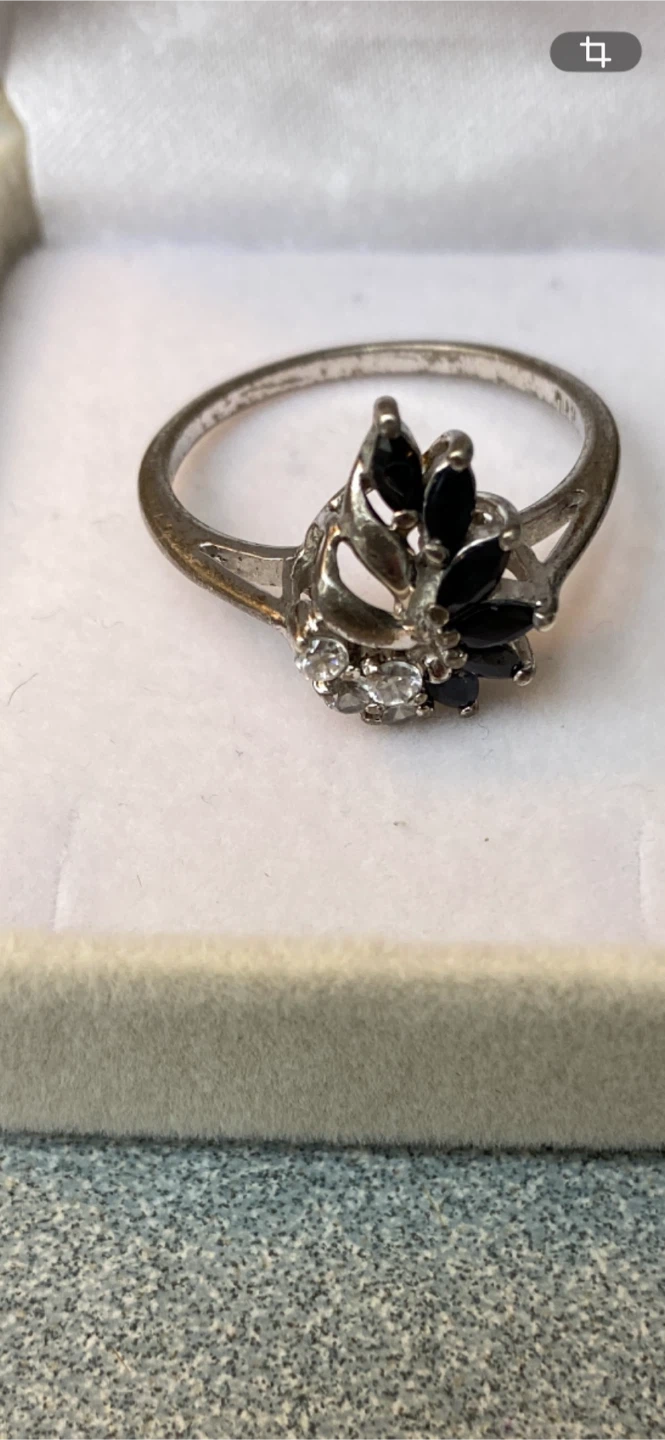 RJ Graziano Sterling Silver 925 Sapphire & CZ Cluster Ring