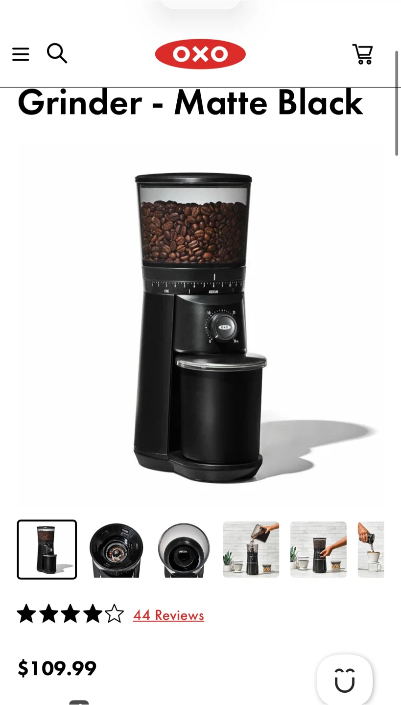 OXO Brew Conical Burr Coffee Grinder - Matte Black