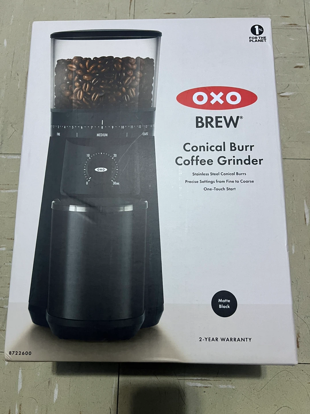 OXO Brew Conical Burr Coffee Grinder - Matte Black - photo 3
