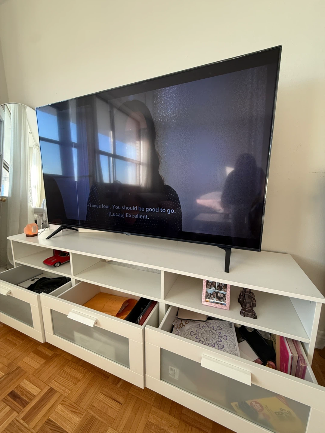IKEA White TV Stand with Storage - photo 3