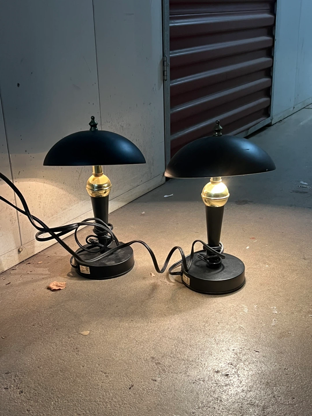 Pair of Black and Gold Desk Lamps