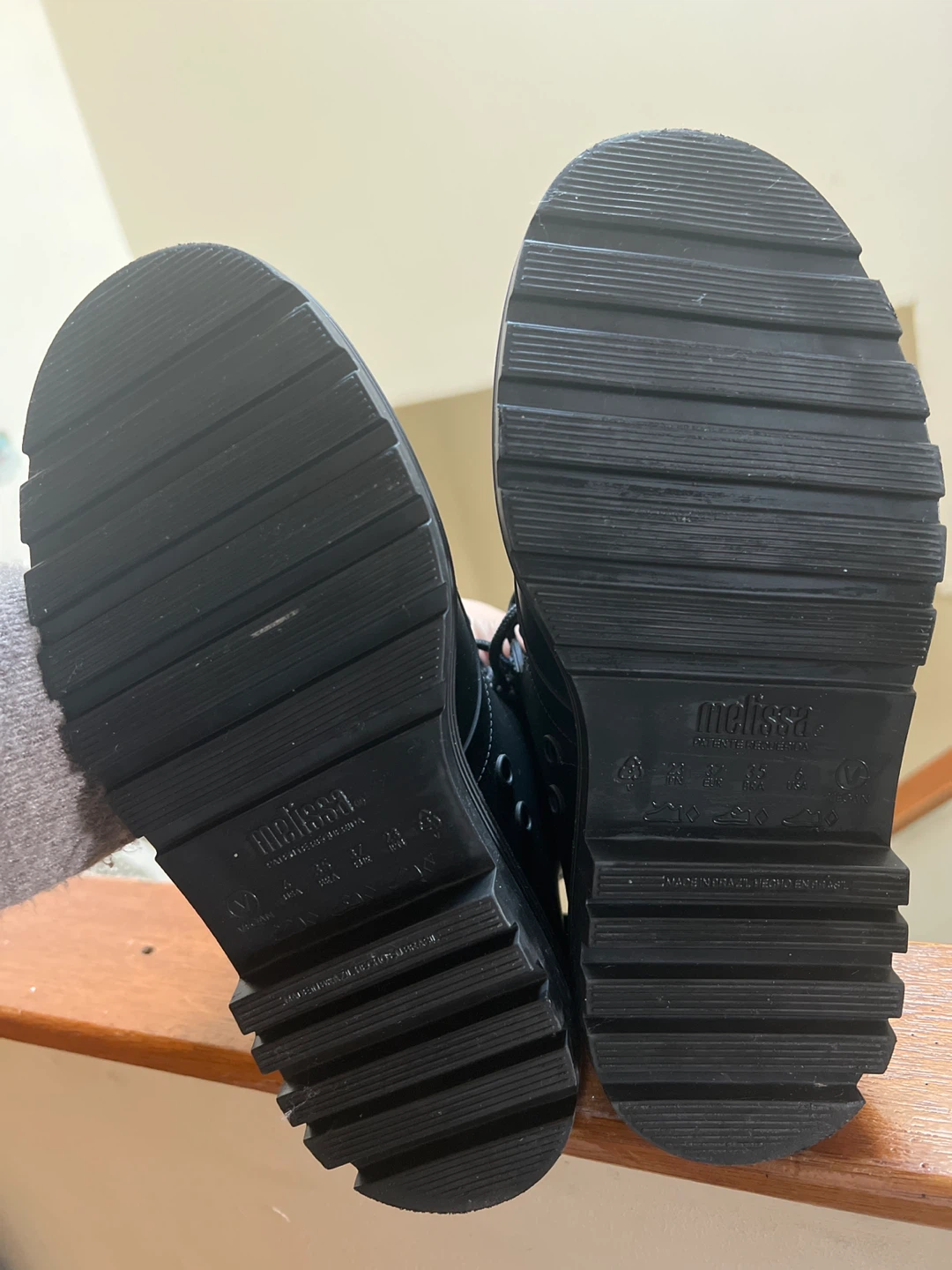 Melissa Black Rubber Lace-Up Combat Boots - photo 5