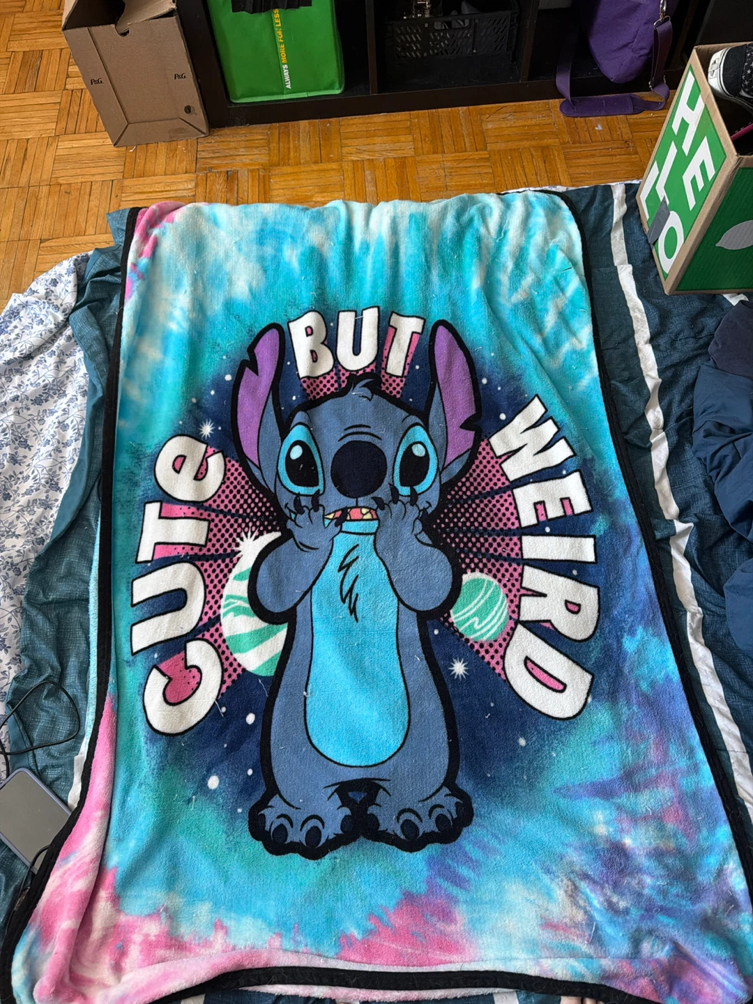 Disney Stitch "Cute But Weird" Throw Blanket