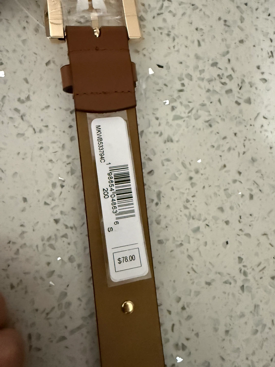 Michael Kors Studded Belt - Brown Leather, Size S - photo 3