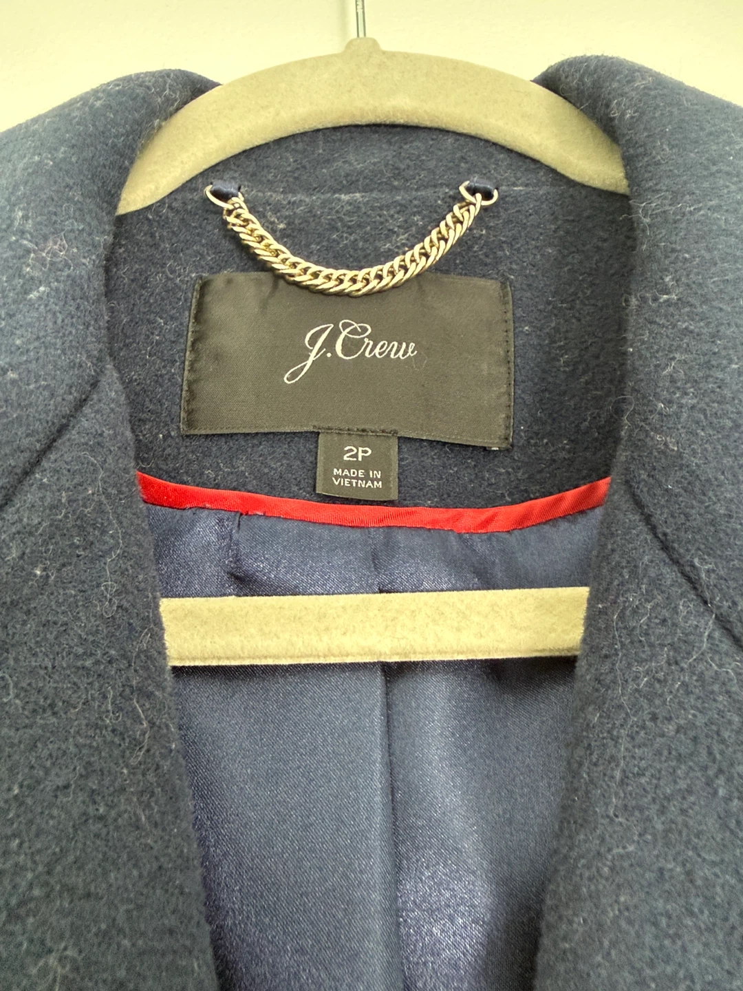 J. Crew Navy Double-Breasted Wool Blend Coat - Size 2P - photo 5