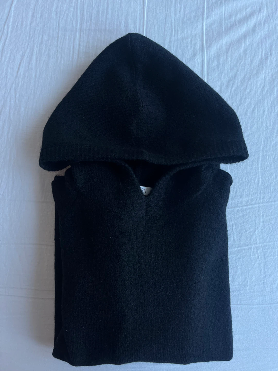 Black Knit Hoodie - M size