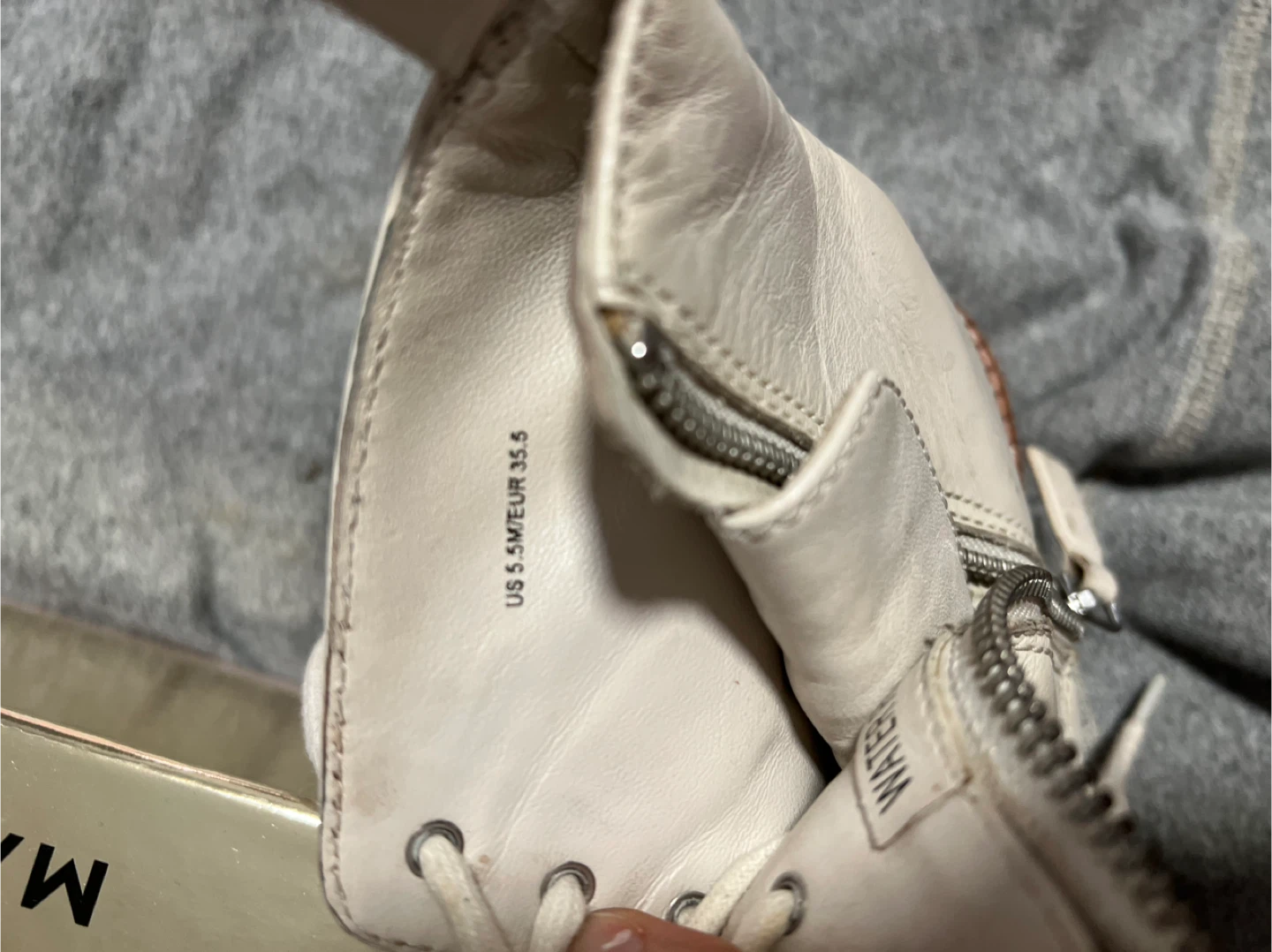 Vince Camuto White Leather Lace-Up Combat Boots - photo 4