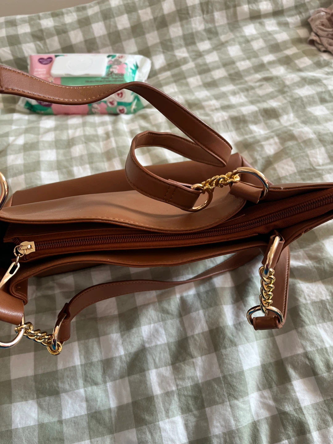 Brown Faux Leather Tote Bag - photo 2