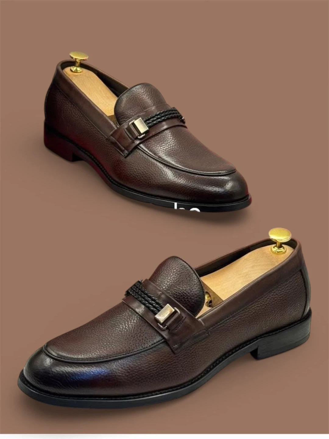 Men's Brown Leather Loafer Shoes