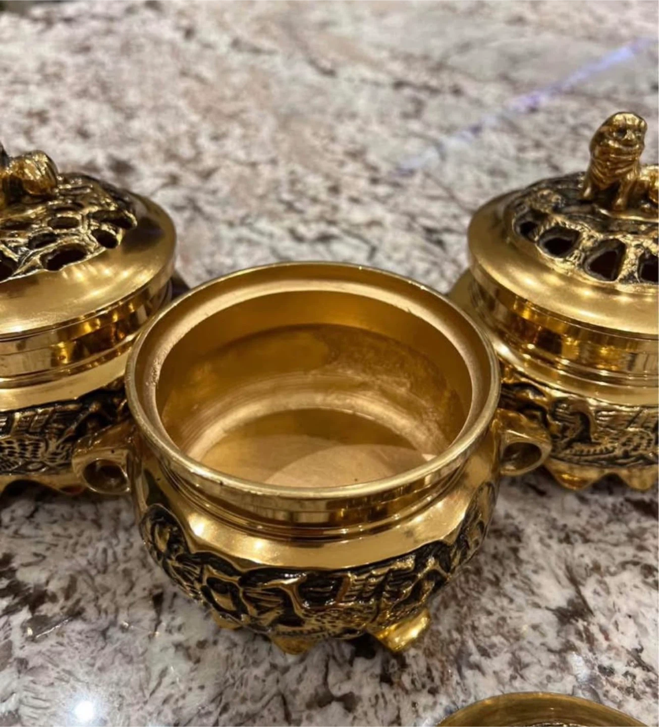 Gold Incense Burner Censer with Lid. Each - photo 3