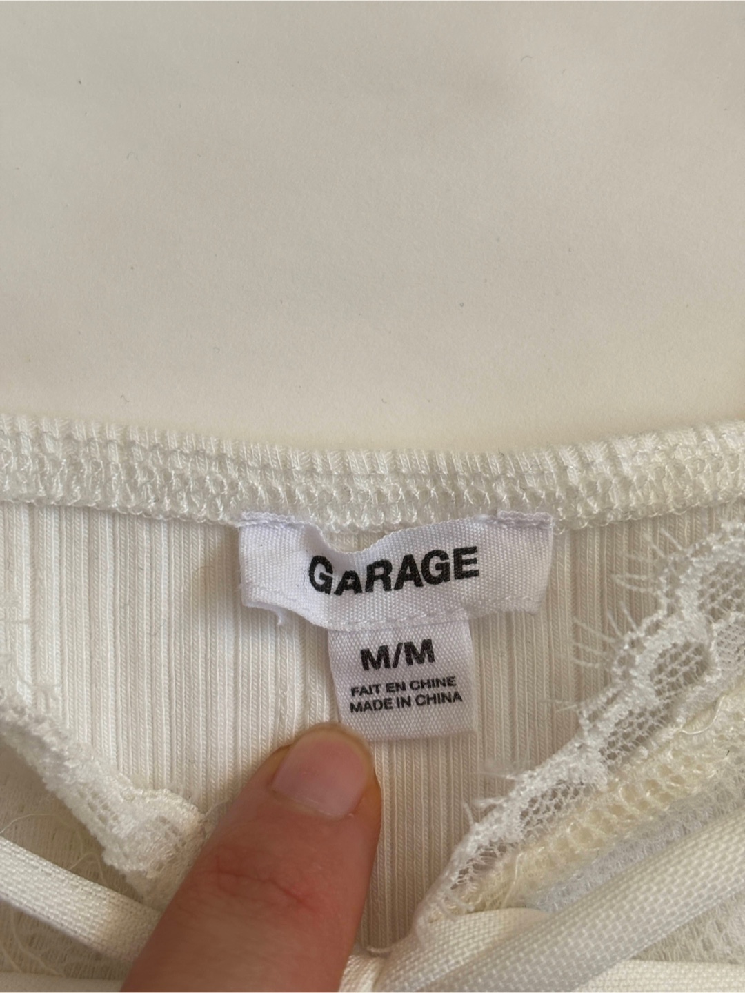 Garage White Lace Trim Corset Tank Top M/M - photo 2
