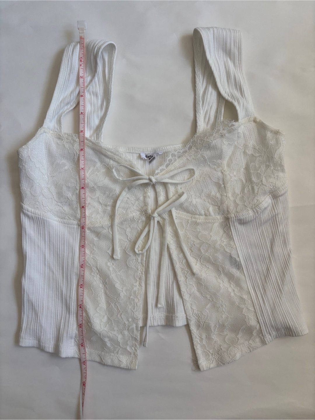 Garage White Lace Trim Corset Tank Top M/M - photo 3