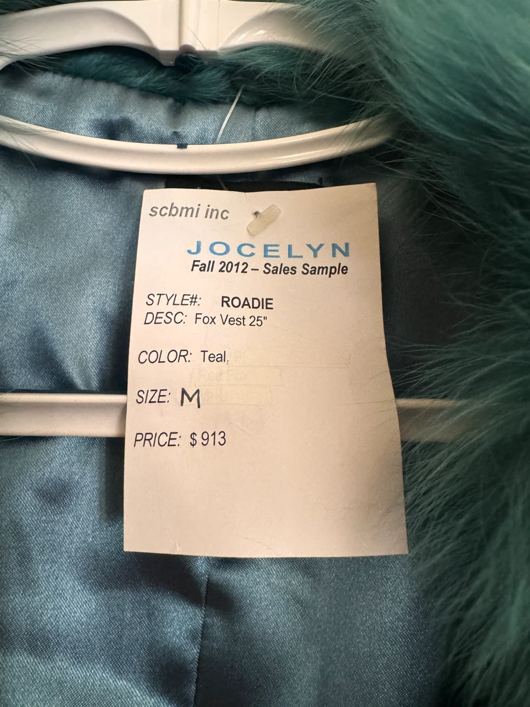Jocelyn "Roadie" Fox Vest - Teal - Size M - photo 3