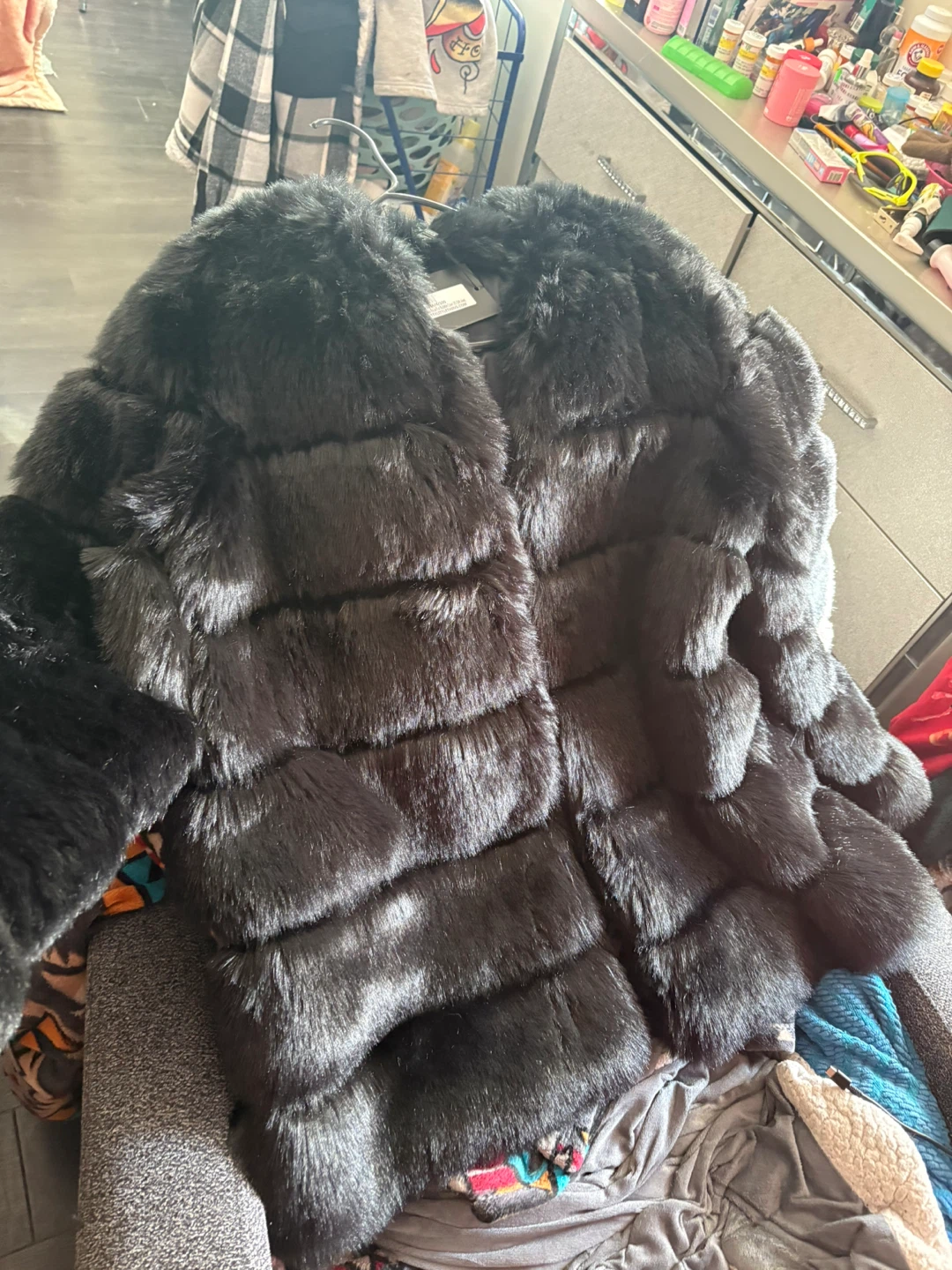 Black Faux Fur Jacket - photo 2